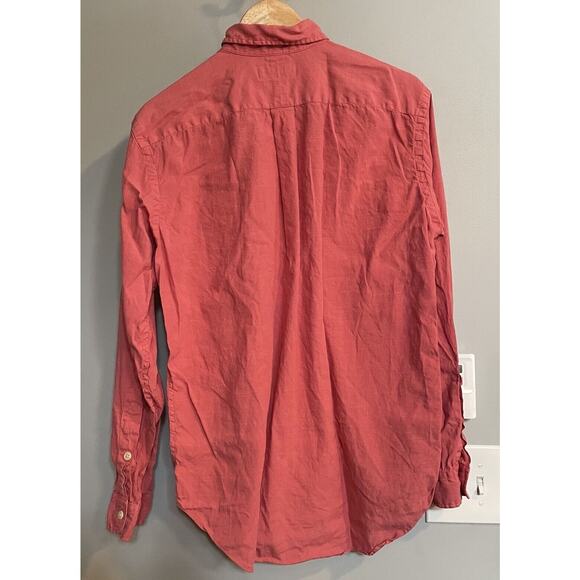 Polo Ralph Lauren Shirt Linen Button Up Vintage Preppy Custom Fit Mens Medium - Picture 2 of 8